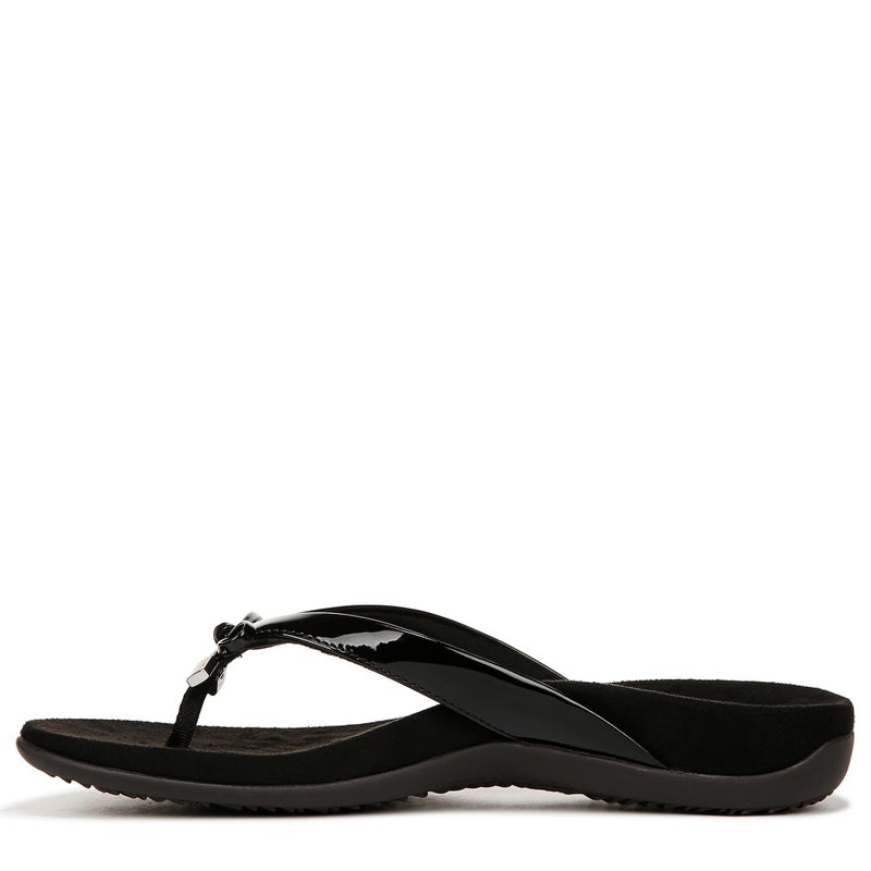 Vionic Bella Thong Sandals Black Patent 8 M - Image 2